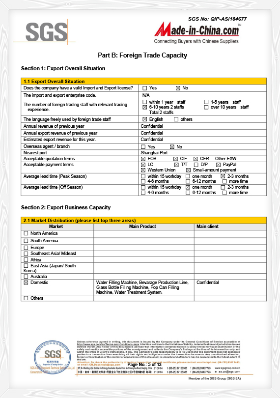 Certificación SGS