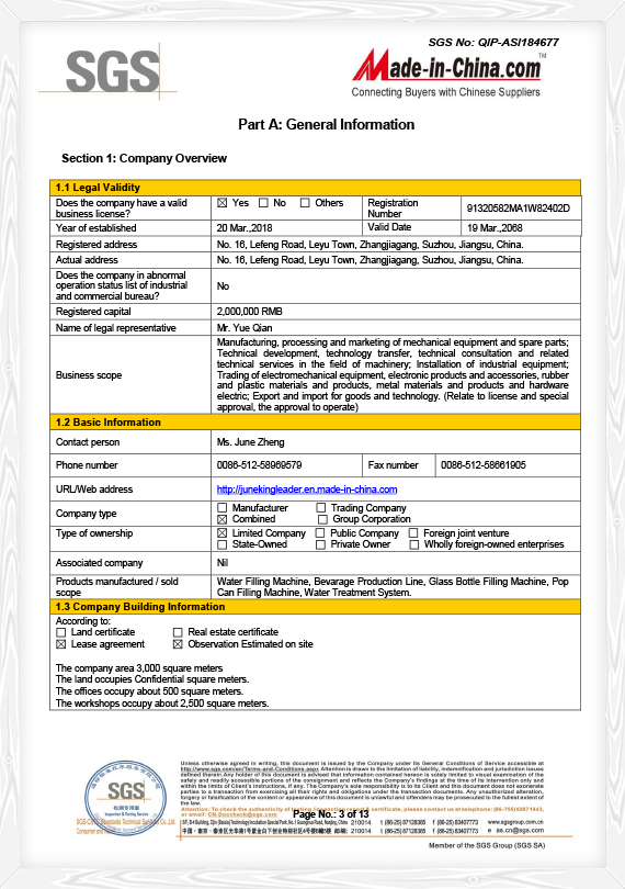 informe SGS