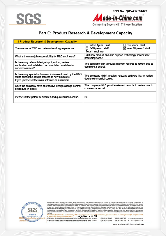 Capacidad de I+D de SGS